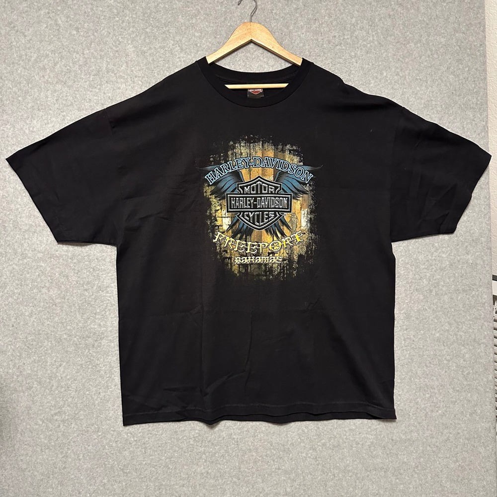 Harley-Davidson T-Shirt Mens 3XL Black Freeport Bahamas Pirate Skull Graphic